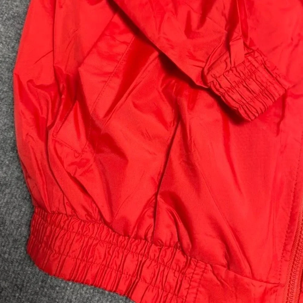 Vintage ROOKY USA Athletic‎ Red Track Jacket Full Zip White Stripe Accent Size L